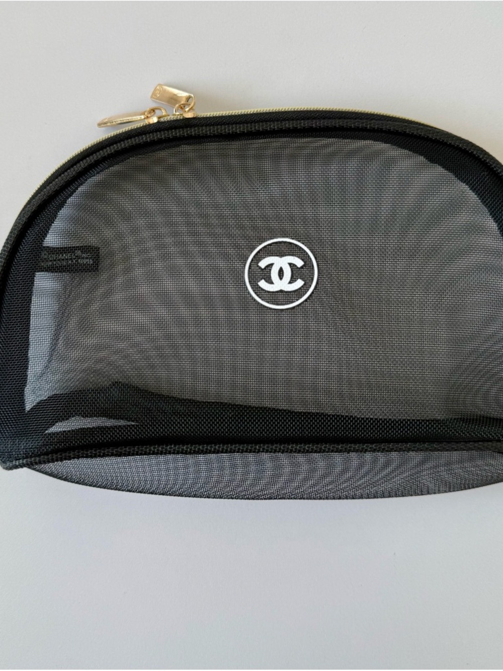 CHANEL Black Mesh Tote with Gold Chain-Trim Shoulder Strap - Picture 4 of 4